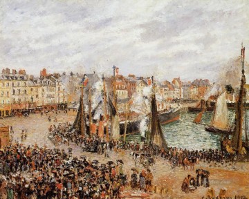 魚市場のディエップ 灰色の天気の朝 1902年 カミーユ・ピサロ Oil Paintings